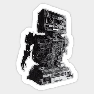 Retro Hi-Fi Robot Sticker